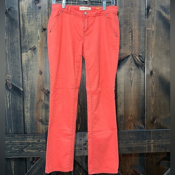 Anthropologie Pilcro and the Letterpress Pants Coral Straight Leg Jeans Mid Rise - Picture 1 of 7